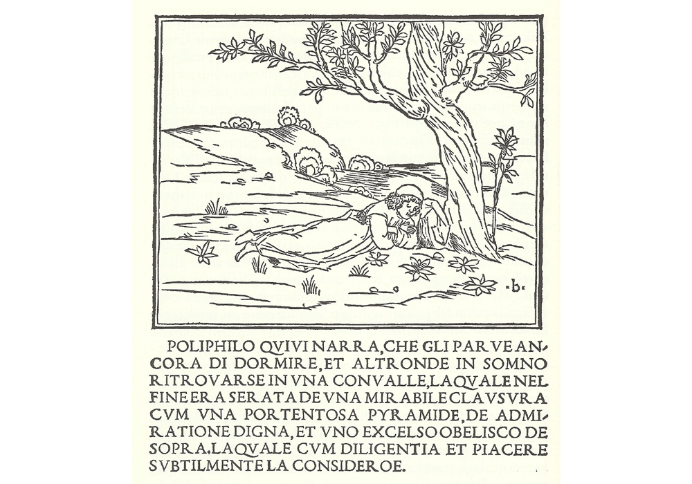 Hypnerotomachia Poliphili-Columna-Manuzio-Incunabula & Ancient Books-facsimile book-Vicent García Editores-2 Poliphilo sleeps